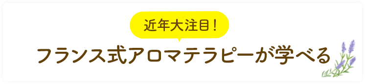 近年大注目！フランス式アロマテラピーが学べる